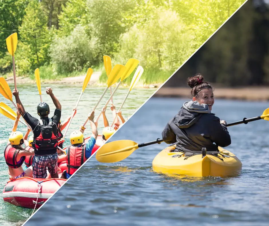 Differences between a canoe and a raft