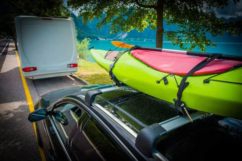 Vehicle can accommodate the weight of the canoe or kayak