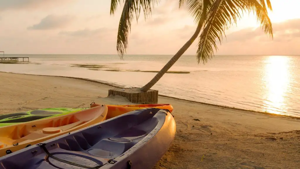 Beach Sunrise with Kayaks