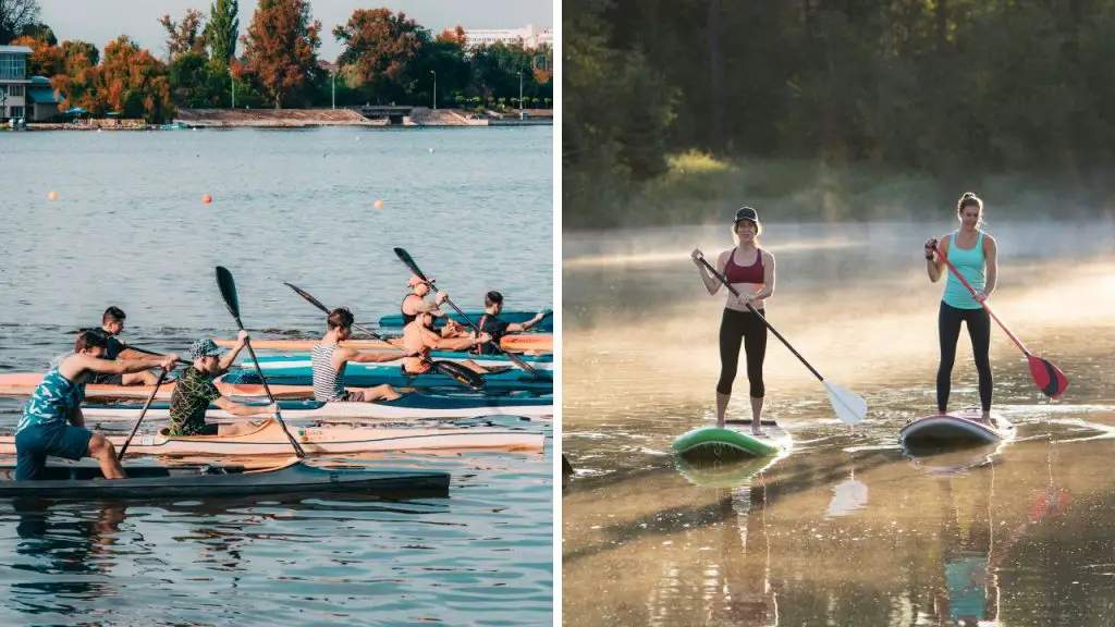 Compare paddling Technique kayak and paddleboard