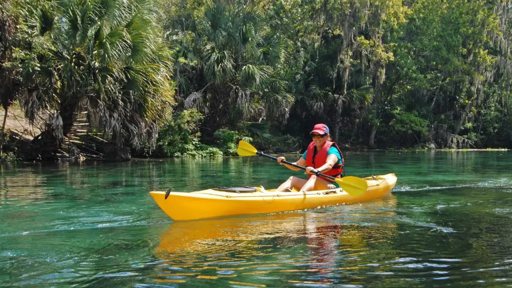 Kayaker in Clear Water in Silver Springs 