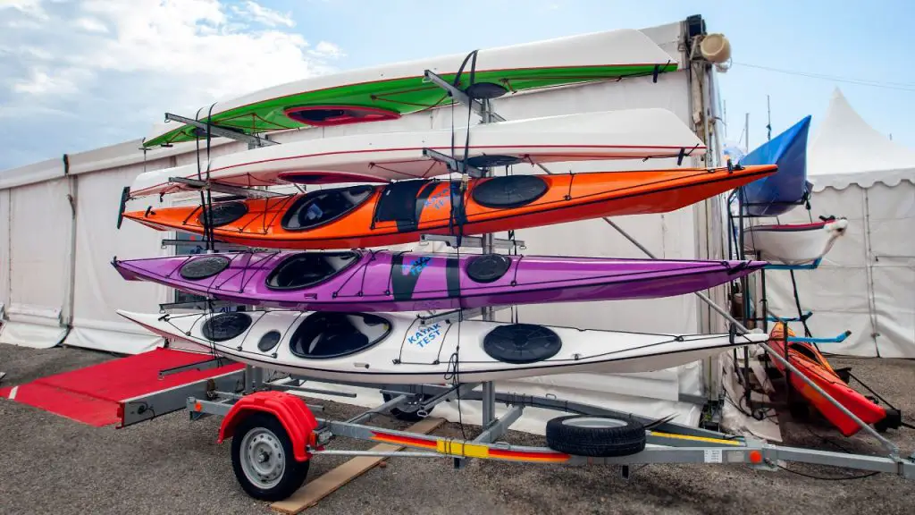 Kayaks on wehicle trailer