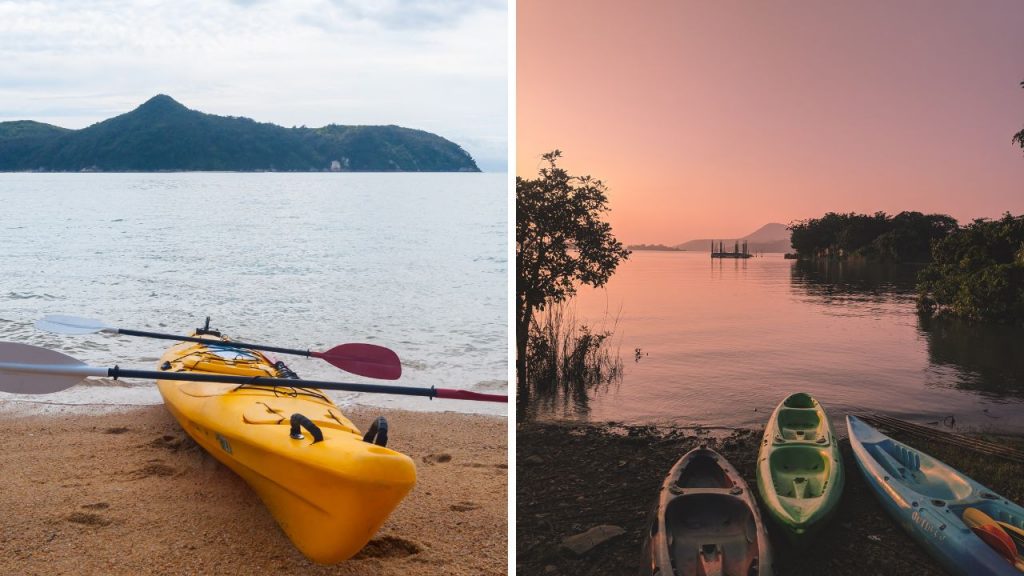 Seaside and lakeside kayaks