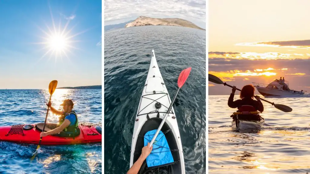Three things are dangerous when you kayak in the open sea