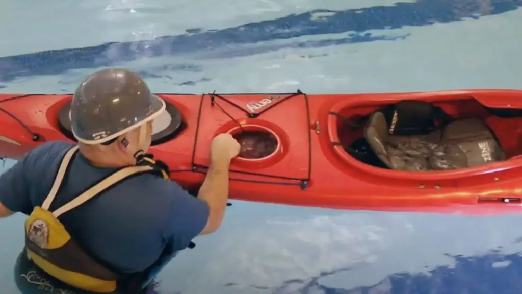 A kayak sit-in full of water