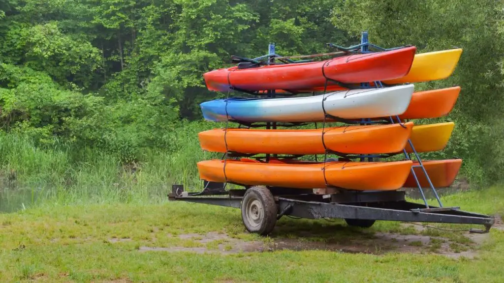 Kayaks on trailer
