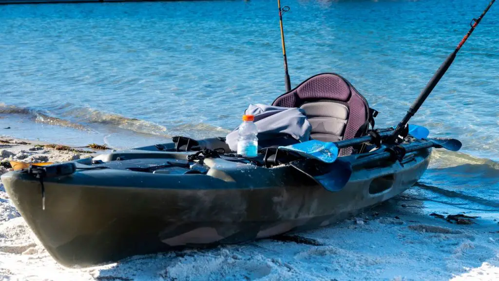 a fishing kayak on the coast